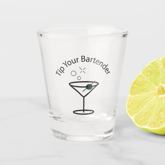 Tip Your Bartender Shot Glass (Front)