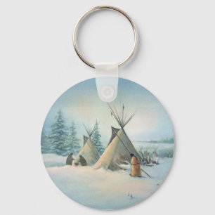 TIPI CAMP SQUAW by SHARON SHARPE Keychain