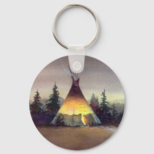 TIPI LIGHTS by SHARON SHARPE Keychain