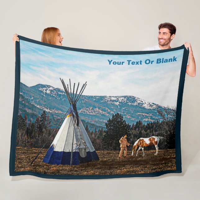 Tipi - Winter Camp Fleece Blanket (In Situ)