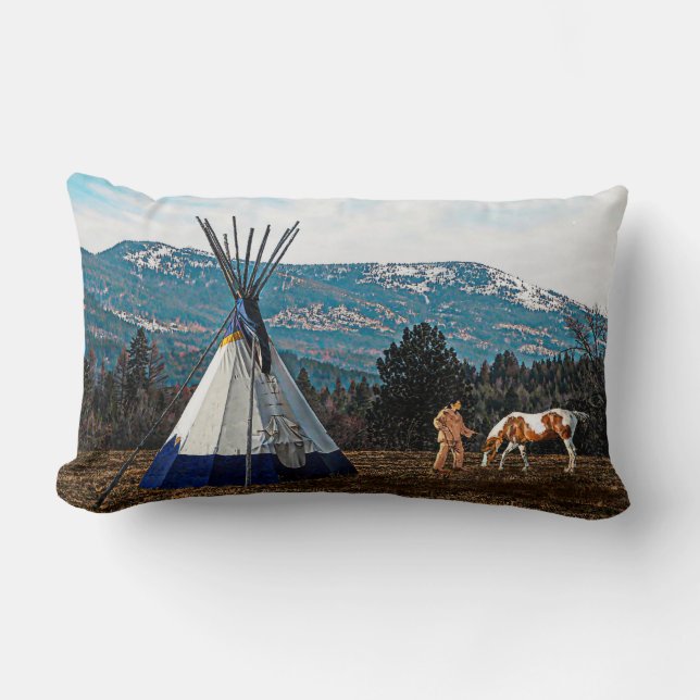 Tipi - Winter Camp Lumbar Pillow (Front)