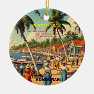  tipo chapa PUERTO DE TELA Ceramic Ornament