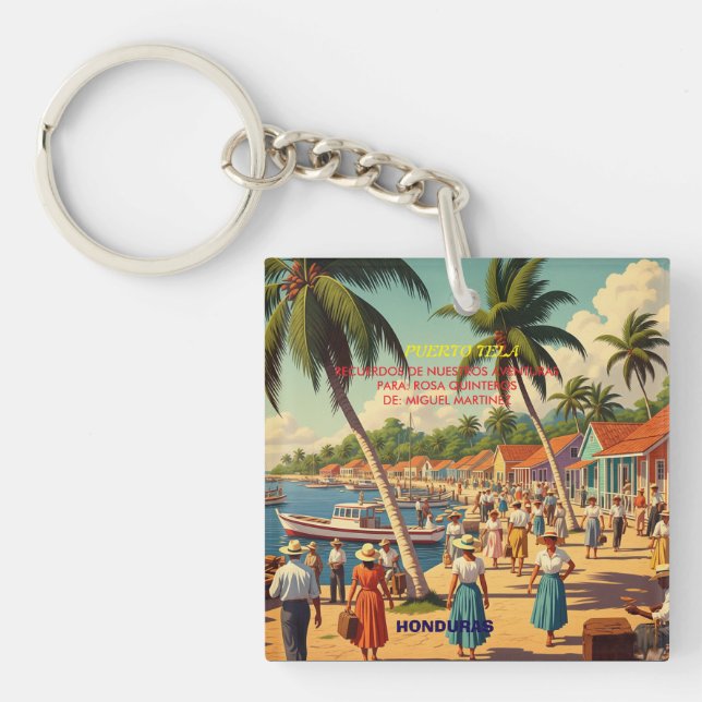  tipo chapa PUERTO DE TELA Keychain (Front)