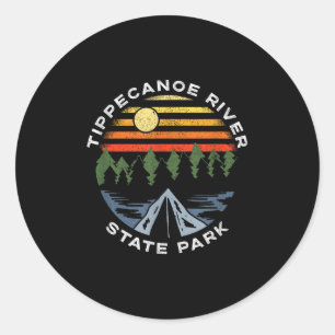 Tippecanoe River State Park Indiana Forest Camping Classic Round Sticker