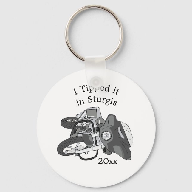 Tipped it Motorcycle Bike Keychain (Front)