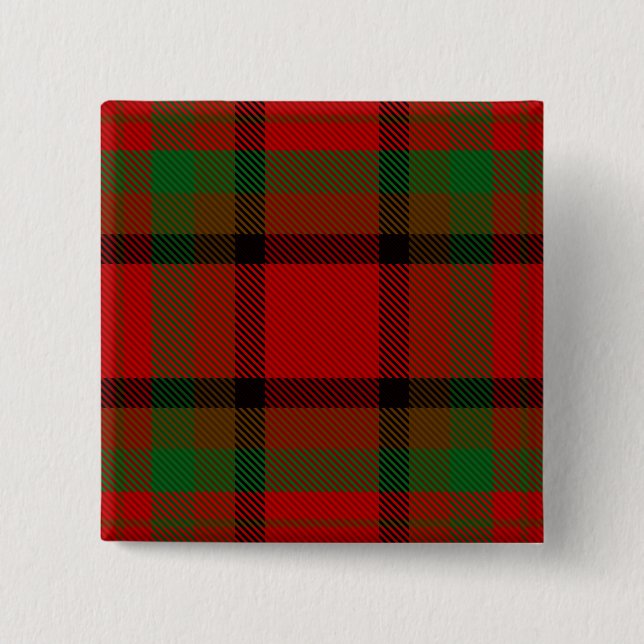 Tipperary County Irish Tartan 2 Inch Square Button (Front)