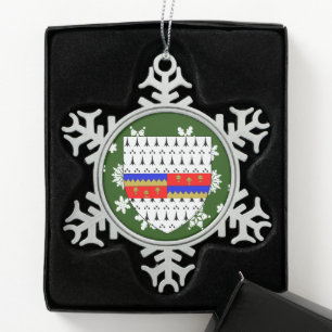 Tipperary Ireland Crest Irish Snowflake Pewter Christmas Ornament