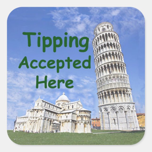 Tipping accepted here - tip jar sticker (Front)