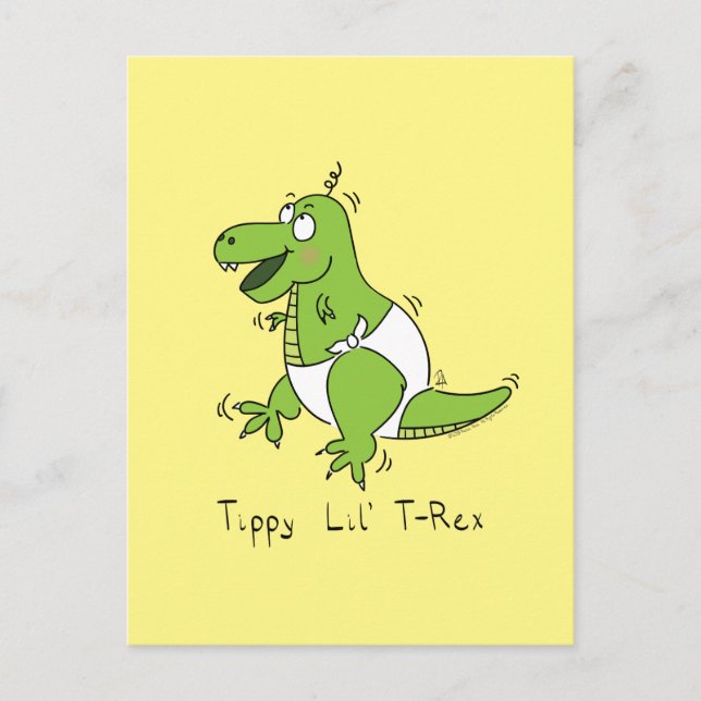 Tippy Lil T-Rex Baby Dinosaur drôle Carte postale (Devant)