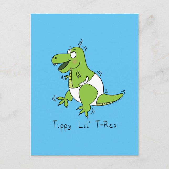 Tippy Lil T-Rex Baby Dinosaur Funny Postcard (Front)