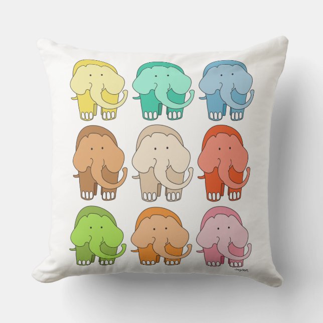 Tippy Toes Elephant  Throw Pillow (Front)
