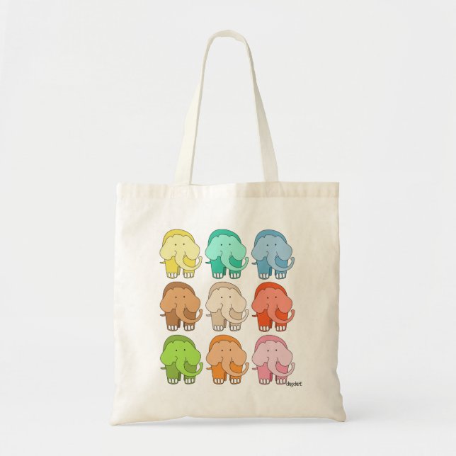 Tippy Toes Elephant Tote Bag (Front)