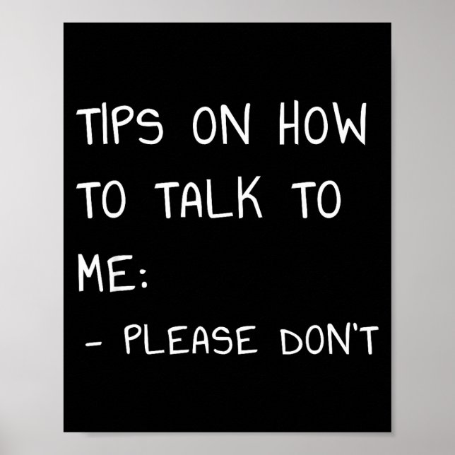 Tips On How To Talk To Me Please Don't  Poster (Front)