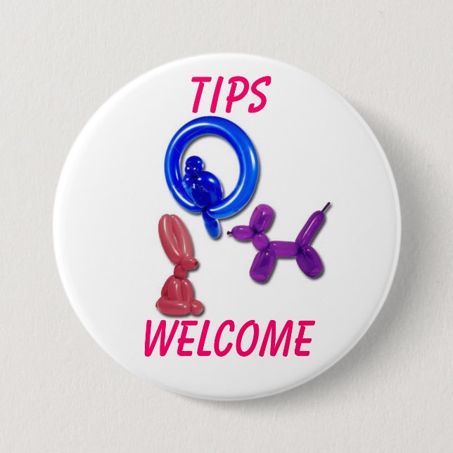 TIPS WELCOME 3 INCH ROUND BUTTON (Front)
