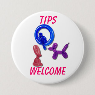 TIPS WELCOME 3 INCH ROUND BUTTON