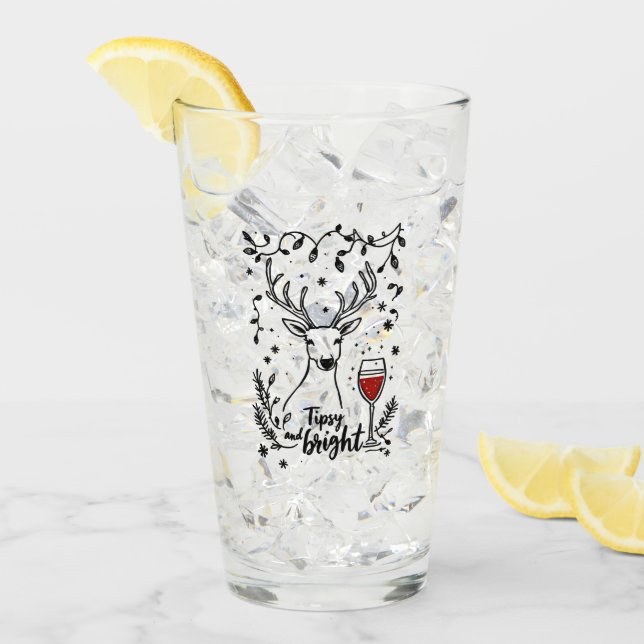 Tipsy and Bright Deer  Glass (Front Ice)