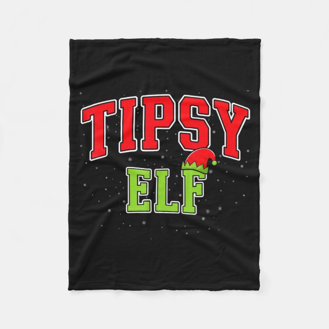 Tipsy Elf Christmas Family Matching Group Xmas  Fleece Blanket (Front)
