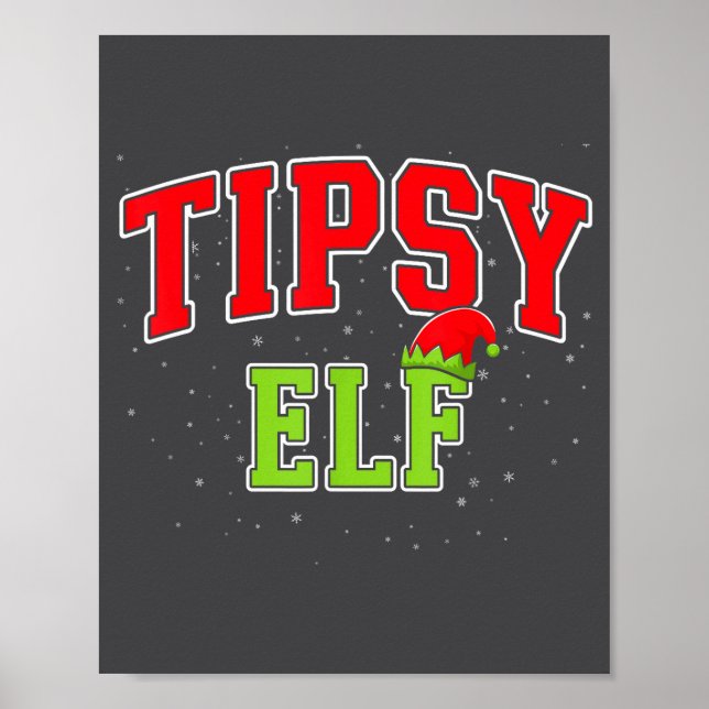 Tipsy Elf Christmas Family Matching Group Xmas  Poster (Front)
