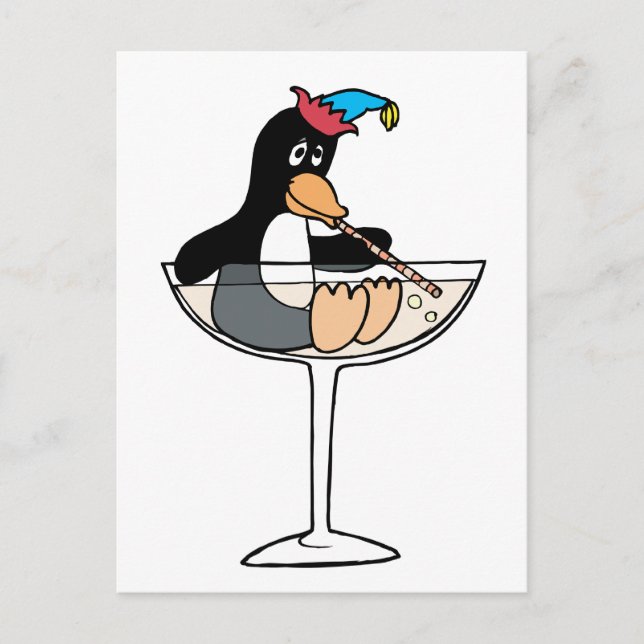 Tipsy Penguin Postcard (Front)