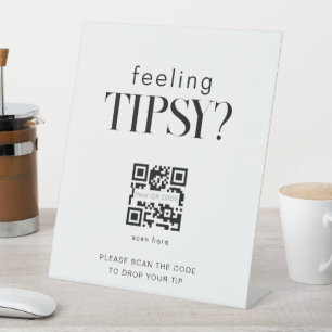 Tipsy Qr code Bar tip sign