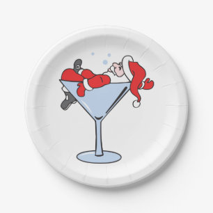 Tipsy Santa Paper Plate