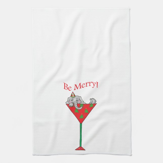 Tipsy-tini's Elephant Kitchen Towel (Vertical)