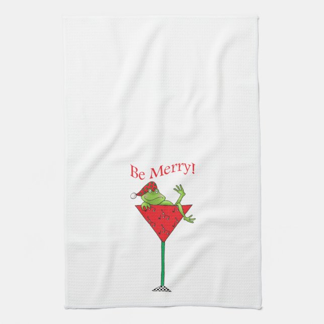 Tipsy-tini's Frog Kitchen Towel (Vertical)