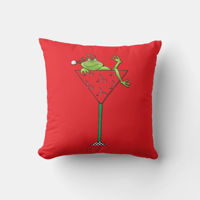 Tipsy-tini's Frog Throw Pillow (Front)