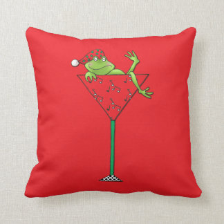 Tipsy-tini's Frog Throw Pillow