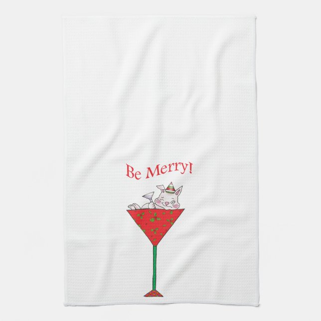 Tipsy-tini's Rabbit Kitchen Towel (Vertical)