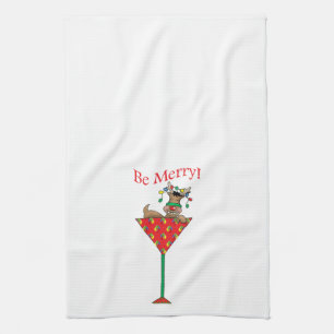 Tipsy-tini's Reindeer Kitchen Towel