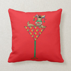 Tipsy-tini's Reindeer Throw Pillow