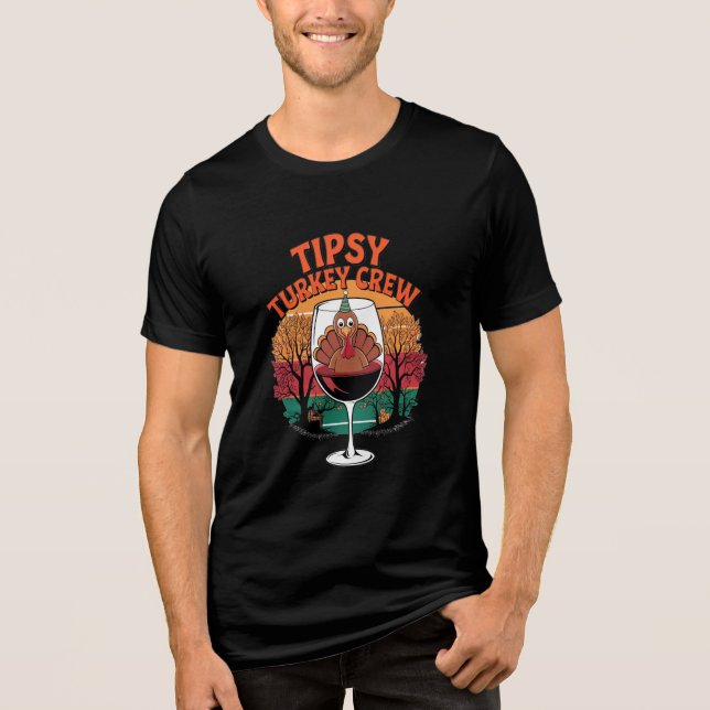Tipsy Turkey Crew Thanksgiving Drinking Shirt (Front)