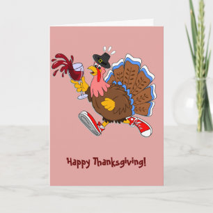 Tipsy Turkey (Wine) Holiday Card