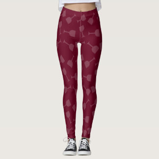 Tipsy Wine Glasses Leggings