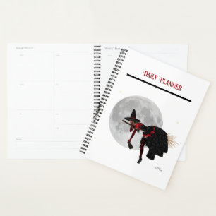 Tipsy Witch On Flying Broom Daily Planner
