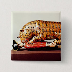Tipu's Tiger, c.1790 (wood) 2 Inch Square Button