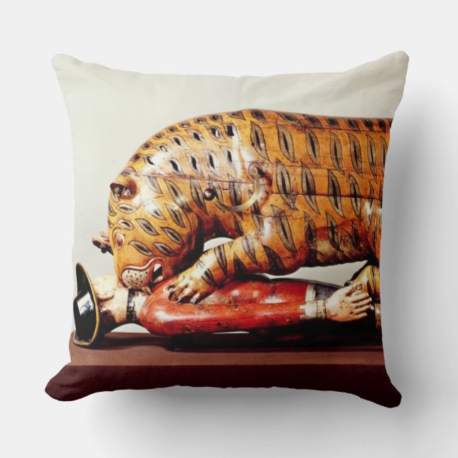 Tipu's Tiger, c.1790 (wood) Throw Pillow (Front)