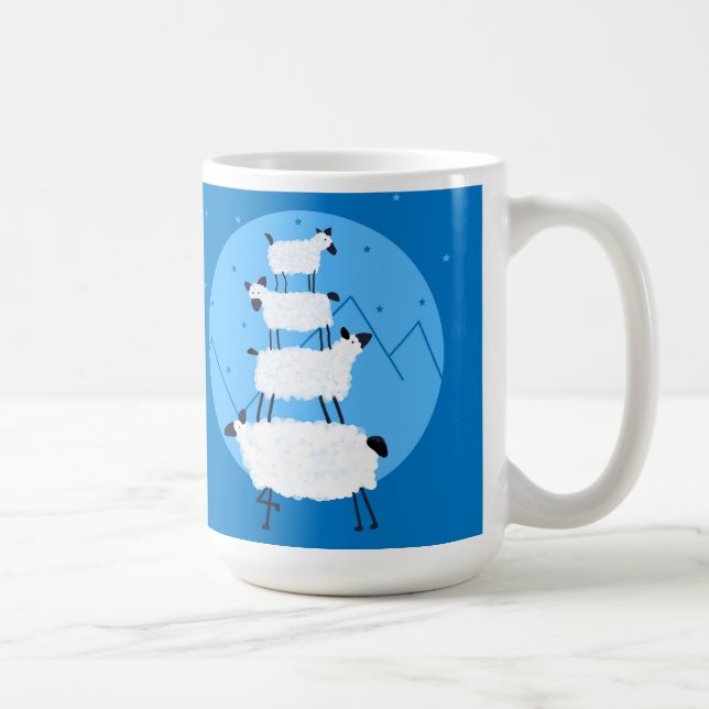 Tir pour les étoiles Mouton motivationnel Mug (Droite)