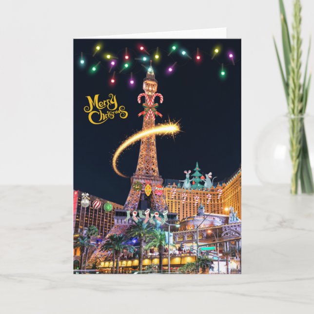 Tir Star autour de la carte de Noël Tour Eiffel (Devant)