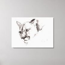 Tirage de Lion de montagne toile étirée