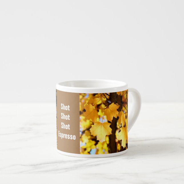 Tirage Tirage Tasse Espresso personnalisée Feuille (Devant droit)