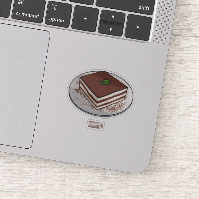 Tiramisu cake cartoon illustration (Detail)