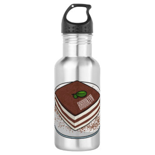 Tiramisu cake cartoon illustration 532 ml water bottle