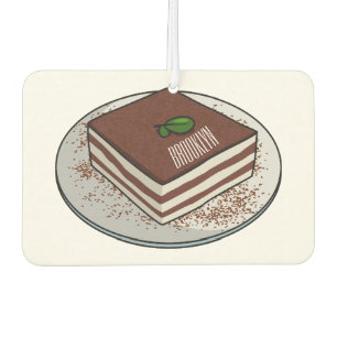 Tiramisu cake cartoon illustration air freshener
