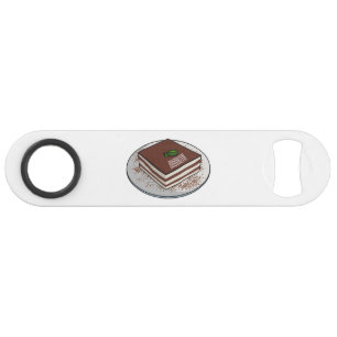 Tiramisu cake cartoon illustration bar key