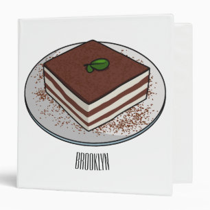Tiramisu cake cartoon illustration  binder