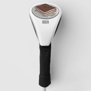Tiramisu cake cartoon illustration golf head cover