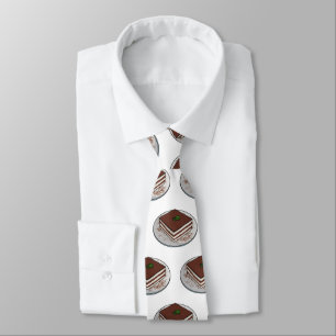 Tiramisu cake cartoon illustration  tie