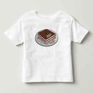 Tiramisu cake cartoon illustration toddler t-shirt